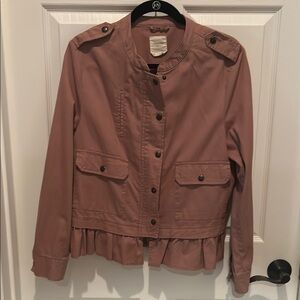 Harper Pink Utility Jacket with Epaulettes and Elastic Waistband